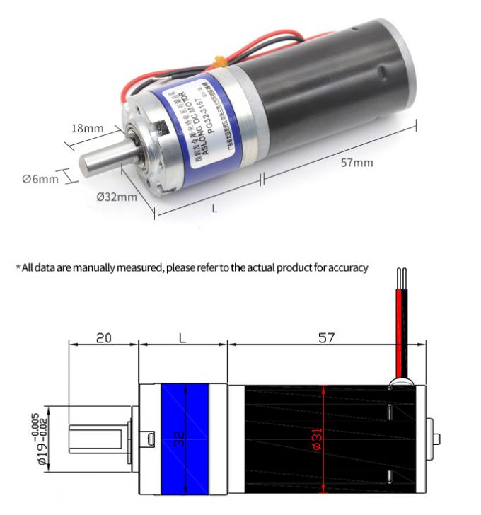 12V/24V PG32-3157 Micro motor de engranaje planetario cepillado 24V motor de engranaje planetario de corriente continua 11