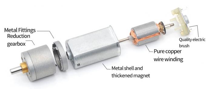 Micro motor de reducción de 12 V de CC JGA20-180 Micro motor de reducción de CC con imán permanente de baja velocidad 6