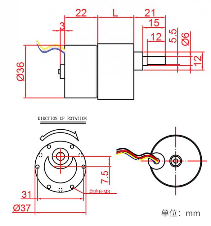 Motor de desaceleración de 24 V de alta calidad JGB37-3625 Mini Motor de corriente continua eléctrico sin escobillas 12