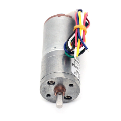 imán permanente del esfuerzo de torsión 6v 60RPM de los pequeños de DC del codificador de 25m m alto motores del engranaje